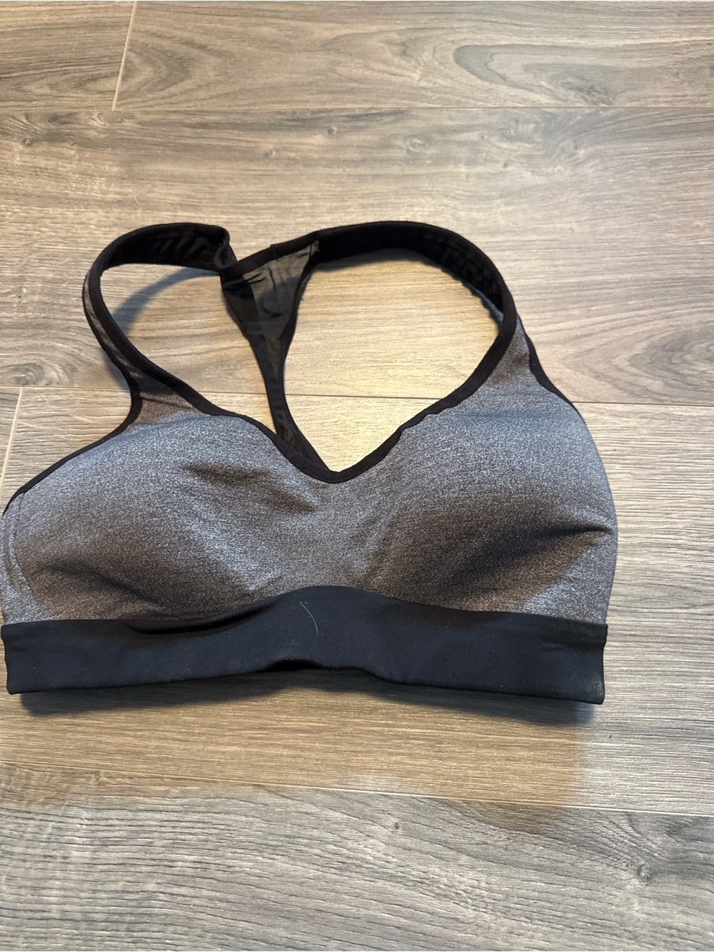 lululemon athletica Gray and Black Racerback Sports Bra
